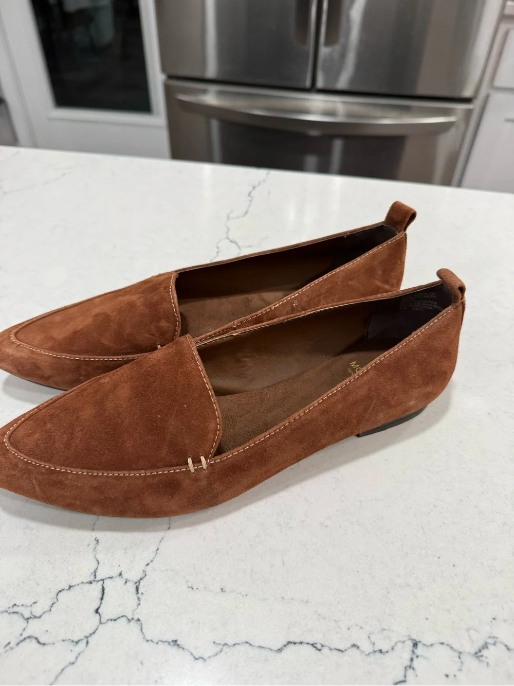 White Mountain Brown Suede Pointed Toe Slip-On Loafer Flats Women's 8.5M